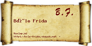 Bőle Frida névjegykártya